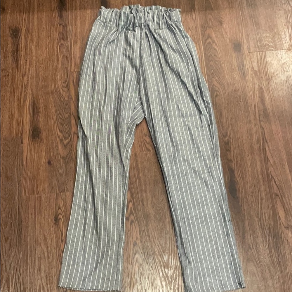 Grey & White striped Pants